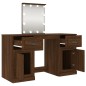 vidaXL Schminktisch mit LED-Leuchten Braun Eichen-Optik 130x50x132,5cm vidaXL Schminktisch mit LED-Leuchten Braun Eichen-Optik 130x50x132,5cm