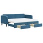 vidaXL Tagesbett Ausziehbar mit Schubladen Blau 80x200 cm Samt vidaXL Tagesbett Ausziehbar mit Schubladen Blau 80x200 cm Samt