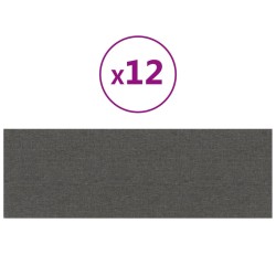 Wandpaneele 12 Stk. Dunkelgrau 90x30 cm Stoff 3,24 m²