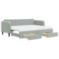 vidaXL Tagesbett Ausziehbar mit Schubladen Hellgrau 80x200 cm Samt vidaXL Tagesbett Ausziehbar mit Schubladen Hellgrau 80x200 cm Samt