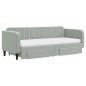 vidaXL Tagesbett Ausziehbar mit Schubladen Hellgrau 80x200 cm Samt vidaXL Tagesbett Ausziehbar mit Schubladen Hellgrau 80x200 cm Samt