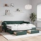 vidaXL Tagesbett Ausziehbar mit Schubladen Dunkelgrün 80x200 cm Samt vidaXL Tagesbett Ausziehbar mit Schubladen Dunkelgrün 80x200 cm Samt