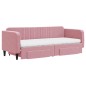 vidaXL Tagesbett Ausziehbar mit Schubladen Rosa 80x200 cm Samt vidaXL Tagesbett Ausziehbar mit Schubladen Rosa 80x200 cm Samt