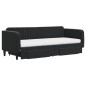 vidaXL Tagesbett Ausziehbar mit Schubladen Schwarz 80x200 cm Samt vidaXL Tagesbett Ausziehbar mit Schubladen Schwarz 80x200 cm Samt