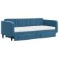 vidaXL Tagesbett mit Rollbett und Schubladen Blau 90x200 cm Samt vidaXL Tagesbett mit Rollbett und Schubladen Blau 90x200 cm Samt