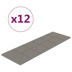 Wandpaneele 12 Stk. Hellgrau 90x30 cm Samt 3,24 m²