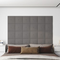 Wandpaneele 12 Stk. Hellgrau 30x30 cm Stoff 1,08 m²