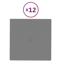 Wandpaneele 12 Stk. Hellgrau 30x30 cm Stoff 1,08 m²