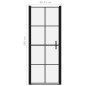 vidaXL Duschtür Hartglas 91x195 cm Schwarz vidaXL Duschtür Hartglas 91x195 cm Schwarz