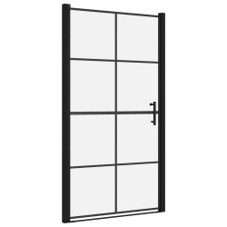 vidaXL Duschtür Hartglas 100x178 cm Schwarz
