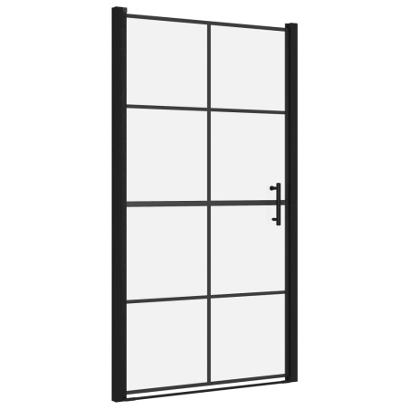 vidaXL Duschtür Hartglas 100x178 cm Schwarz