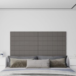 Wandpaneele 12 Stk. Hellgrau 90x15 cm Stoff 1,62 m²