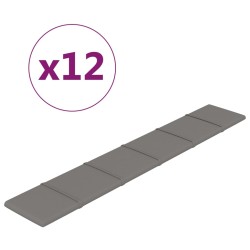 Wandpaneele 12 Stk. Hellgrau 90x15 cm Stoff 1,62 m²