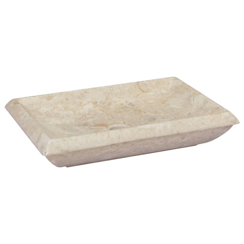 vidaXL Waschbecken Creme 50x35x10 cm Marmor vidaXL Waschbecken Creme 50x35x10 cm Marmor