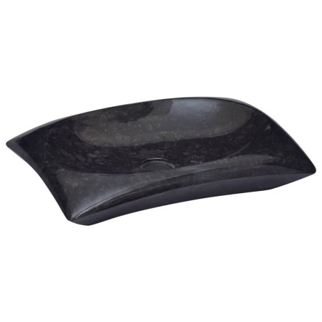 vidaXL Waschbecken Schwarz 50x35x10 cm Marmor