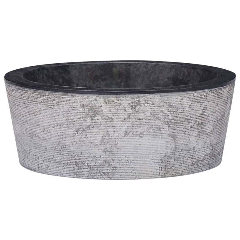 vidaXL Waschbecken Schwarz Ø40x15 cm Marmor vidaXL Waschbecken Schwarz Ø40x15 cm Marmor