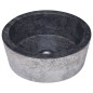 vidaXL Waschbecken Schwarz Ø40x15 cm Marmor vidaXL Waschbecken Schwarz Ø40x15 cm Marmor