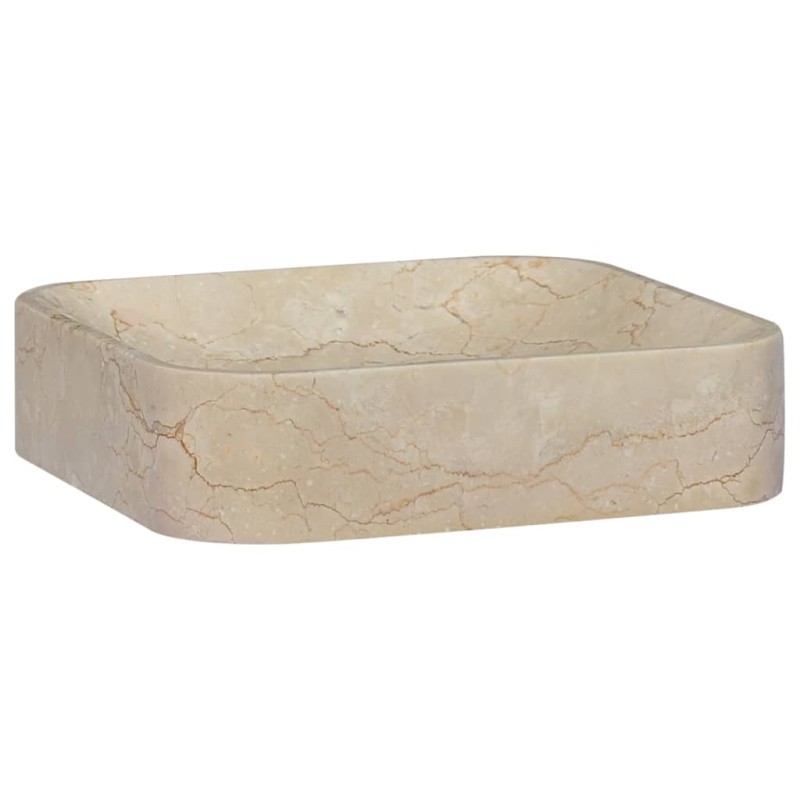 vidaXL Waschbecken Creme 40x40x10 cm Marmor vidaXL Waschbecken Creme 40x40x10 cm Marmor