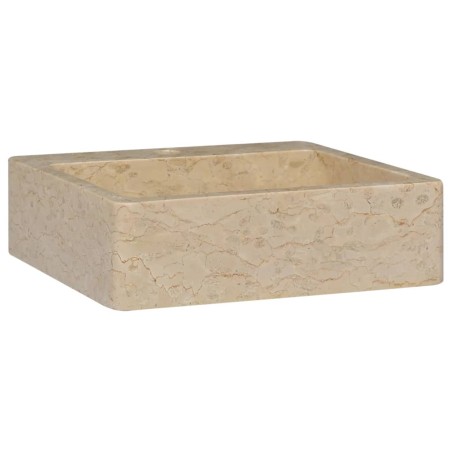 vidaXL Waschbecken Creme 40x40x12 cm Marmor