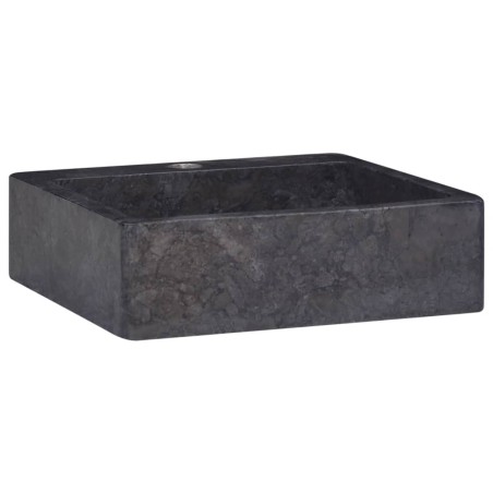 vidaXL Waschbecken Schwarz 40x40x12 cm Marmor