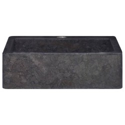 vidaXL Waschbecken Schwarz 40x40x12 cm Marmor