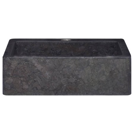 vidaXL Waschbecken Schwarz 40x40x12 cm Marmor