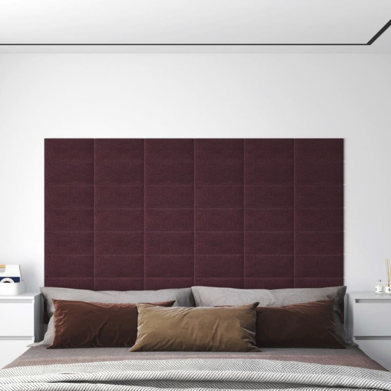 Wandpaneele 12 Stk. Lila 30x15 cm Stoff 0,54 m² Wandpaneele 12 Stk. Lila 30x15 cm Stoff 0,54 m²