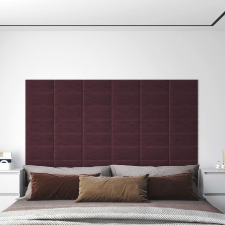 Wandpaneele 12 Stk. Lila 30x15 cm Stoff 0,54 m²