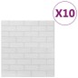 vidaXL 3D Tapete Ziegelstein Selbstklebend 10 Stk. Weiß vidaXL 3D Tapete Ziegelstein Selbstklebend 10 Stk. Weiß