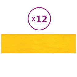 Wandpaneele 12 Stk. Gelb 60x15 cm Samt 1,08 m²