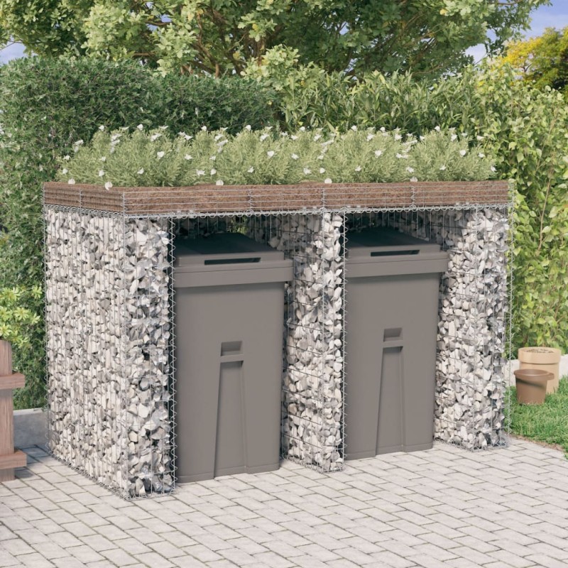 vidaXL Gabionen-Mülltonnenbox 192x91x120 cm Verzinktes Eisen vidaXL Gabionen-Mülltonnenbox 192x91x120 cm Verzinktes Eisen