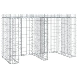 vidaXL Gabionen-Mülltonnenbox 192x91x120 cm Verzinktes Eisen