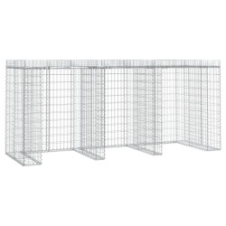 vidaXL Gabionen-Mülltonnenbox 270x91x120 cm Verzinktes Eisen
