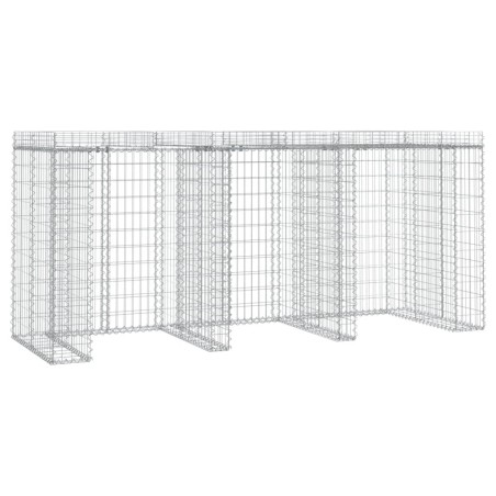 vidaXL Gabionen-Mülltonnenbox 270x91x120 cm Verzinktes Eisen