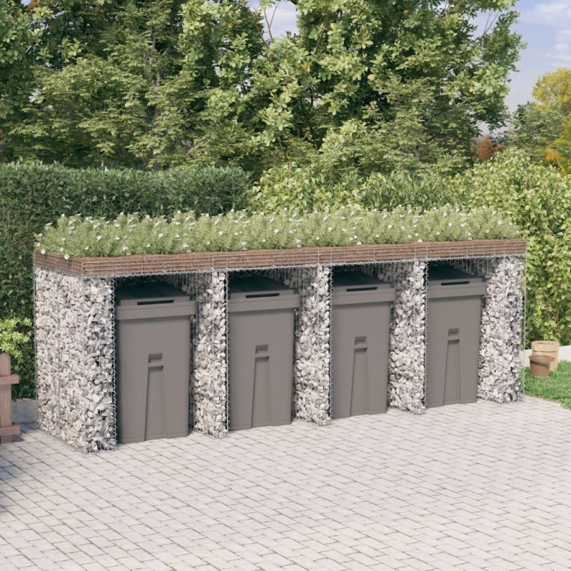 vidaXL Gabionen-Mülltonnenbox 350x91x120 cm Verzinktes Eisen vidaXL Gabionen-Mülltonnenbox 350x91x120 cm Verzinktes Eisen