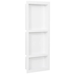 vidaXL Duschnische mit 3 Fächern Mattweiß 41x99x9 cm
