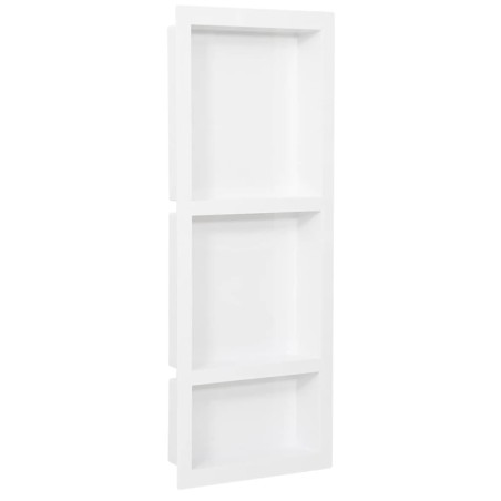 vidaXL Duschnische mit 3 Fächern Mattweiß 41x99x9 cm