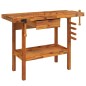 vidaXL Werkbank mit Schubladen Schraubstöcken 124x52x83 cm Akazienholz vidaXL Werkbank mit Schubladen Schraubstöcken 124x52x83 cm Akazienholz