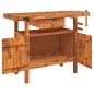 vidaXL Werkbank mit Schubladen Schraubstöcken 124x52x83 cm Akazienholz vidaXL Werkbank mit Schubladen Schraubstöcken 124x52x83 cm Akazienholz
