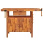vidaXL Werkbank mit Schubladen Schraubstöcken 124x52x83 cm Akazienholz vidaXL Werkbank mit Schubladen Schraubstöcken 124x52x83 cm Akazienholz