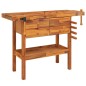 vidaXL Werkbank mit Schubladen Schraubstöcken 124x52x83 cm Akazienholz vidaXL Werkbank mit Schubladen Schraubstöcken 124x52x83 cm Akazienholz