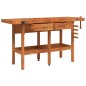 vidaXL Werkbank mit Schubladen Schraubstöcken 162x62x83 cm Akazienholz vidaXL Werkbank mit Schubladen Schraubstöcken 162x62x83 cm Akazienholz