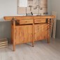 vidaXL Werkbank mit Schubladen Schraubstöcken 162x62x83 cm Akazienholz vidaXL Werkbank mit Schubladen Schraubstöcken 162x62x83 cm Akazienholz