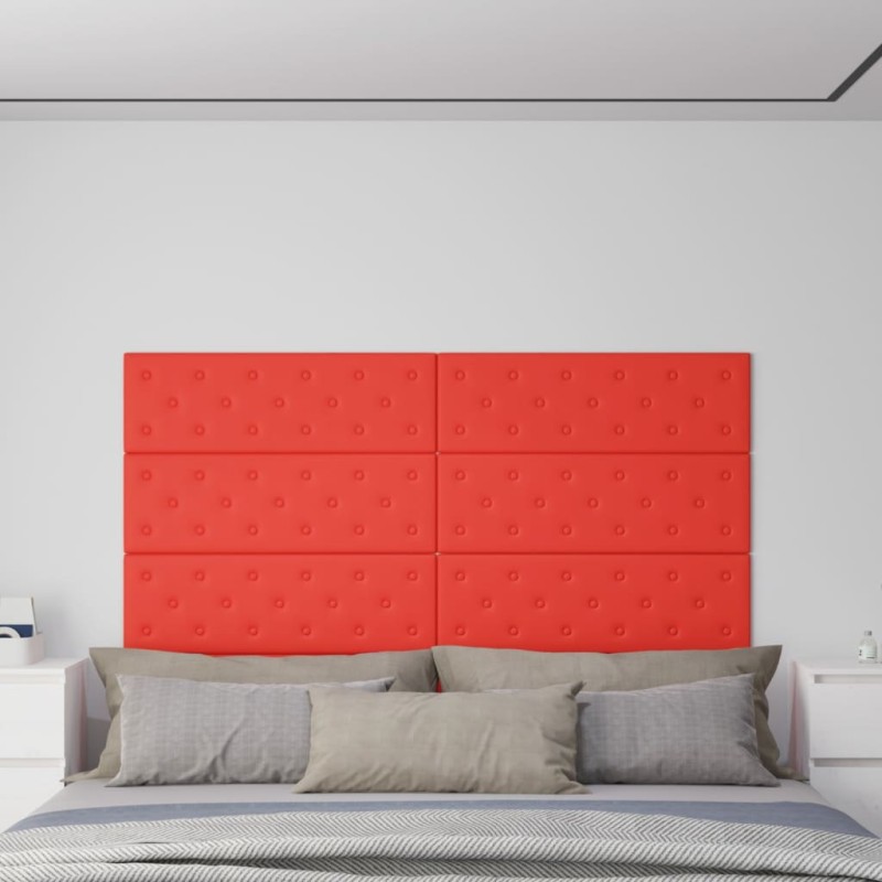 Wandpaneele 12 Stk. Rot 90x30 cm Kunstleder 3,24 m² Wandpaneele 12 Stk. Rot 90x30 cm Kunstleder 3,24 m²