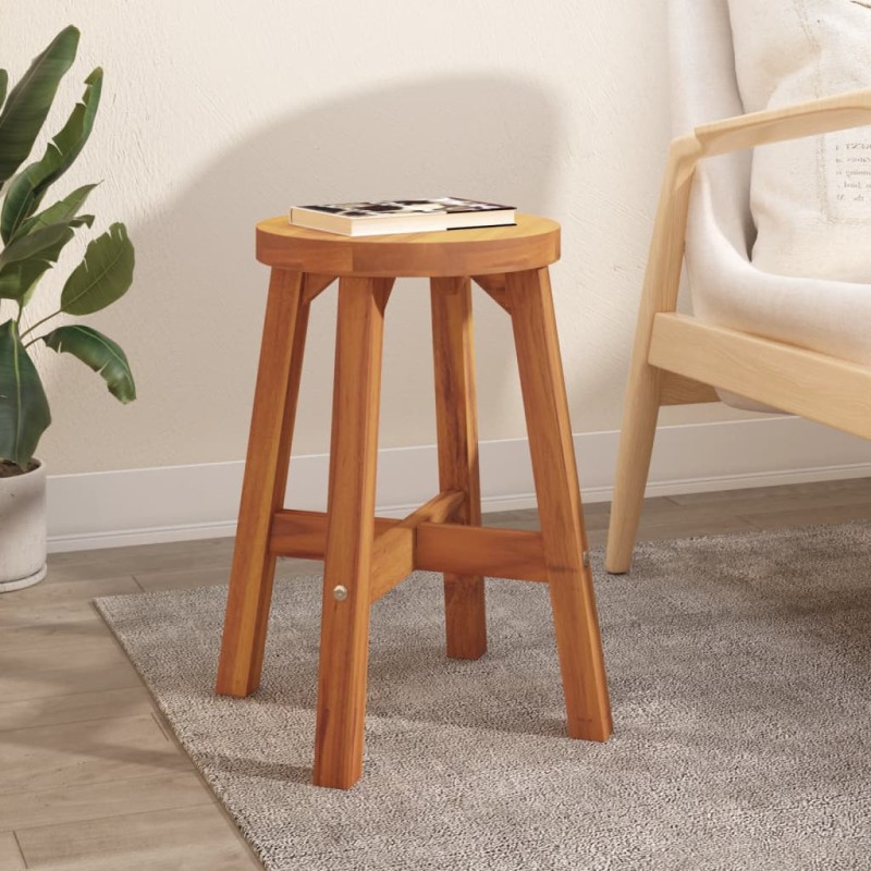 vidaXL Hocker Braun 38x38x45 cm Rund Massivholz Akazie vidaXL Hocker Braun 38x38x45 cm Rund Massivholz Akazie