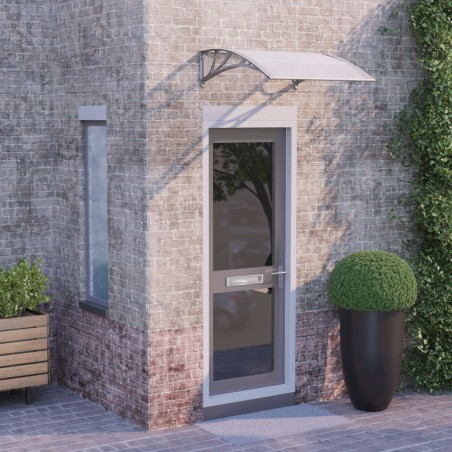 vidaXL Türvordach Grau und Transparent 80x75 cm Polycarbonat