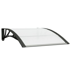 vidaXL Türvordach Schwarz und Transparent 100x80 cm Polycarbonat