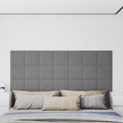 Wandpaneele 12 Stk. Grau 30x30 cm Kunstleder 1,08 m²