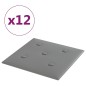 Wandpaneele 12 Stk. Grau 30x30 cm Kunstleder 1,08 m² Wandpaneele 12 Stk. Grau 30x30 cm Kunstleder 1,08 m²
