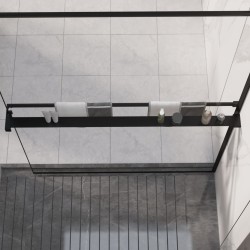 vidaXL Duschablage für Begehbare Dusche Schwarz 115 cm Aluminium